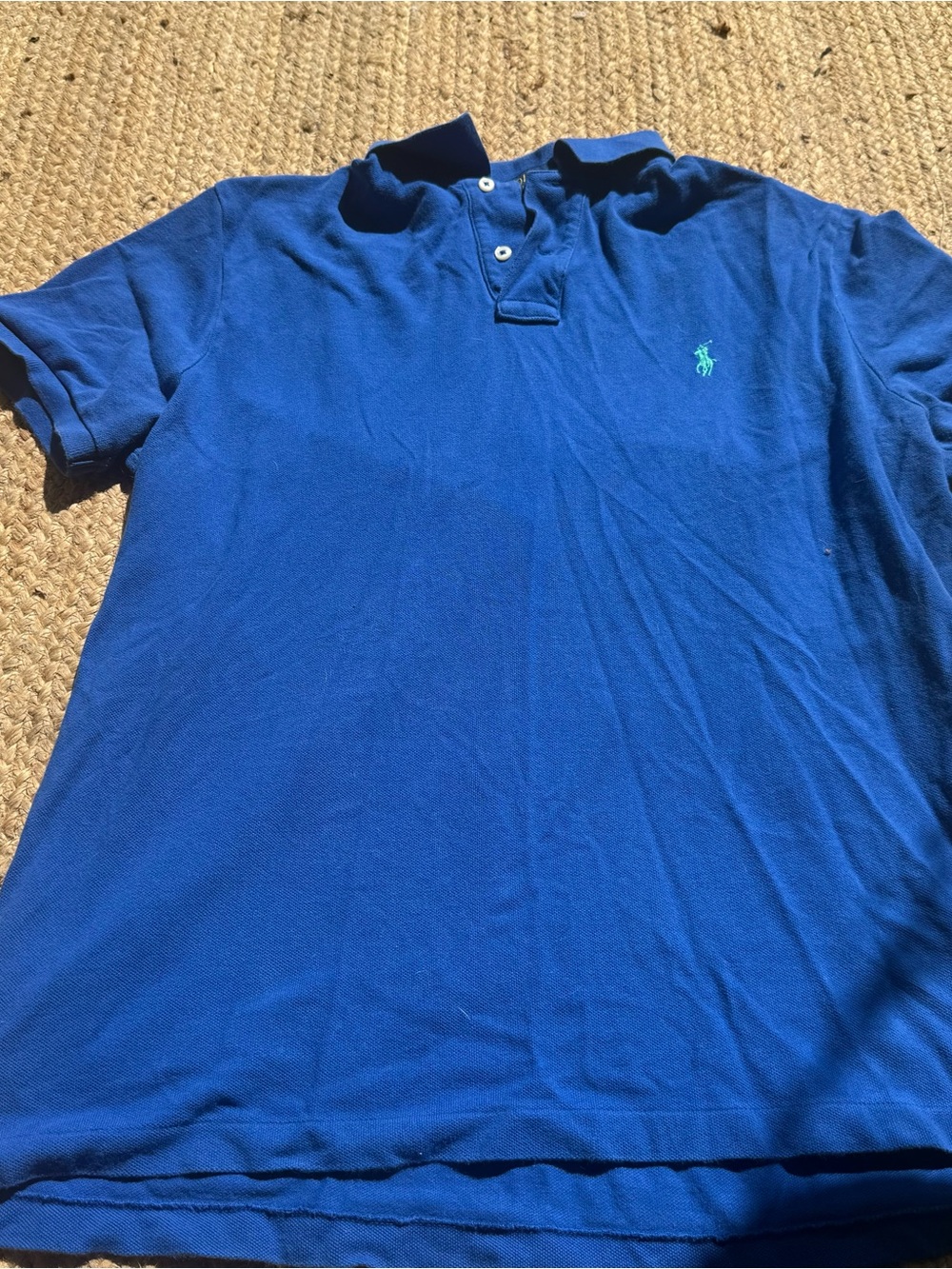 Polo Ralph Lauren Mens Custom Slim Fit Polo Shirt Blue Large Preppy Classic Golf